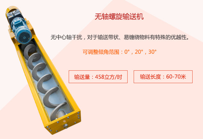 采用无轴设计，适合输送粘性强、易堵塞的物料