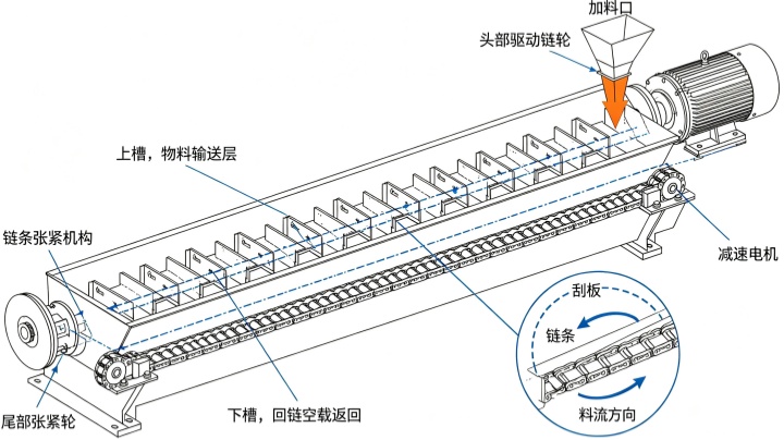 刮板输送机工作原理图
